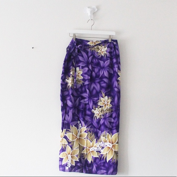 Unity Trading ONE SIZE Tie Side Tropical Floral Hawaiian Skirt L585 - Picture 5 of 5